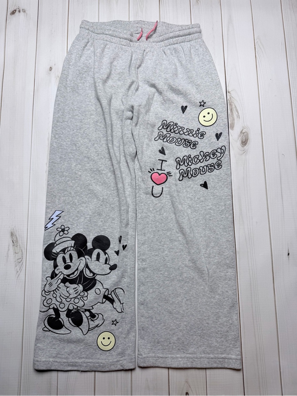Disney Grey sweat Pants with Minnie & Mickey Graphics